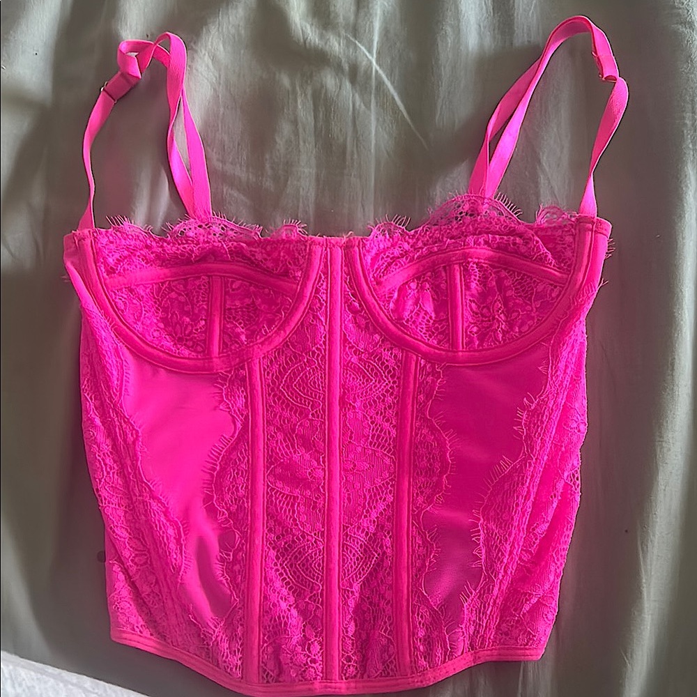 Women's Pink Lace Bustier